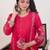 Floral Embroidered Round Neck Thread Work Straight Kurta with Trousers