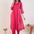 Floral Embroidered Round Neck Thread Work Straight Kurta with Trousers