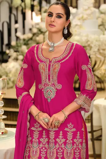 Women Ethnic Motifs Embroidered Regular Thread Work Kurta with Patiala & With Dupatta