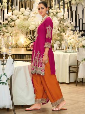 Women Ethnic Motifs Embroidered Regular Thread Work Kurta with Patiala & With Dupatta 4