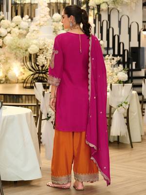 Women Ethnic Motifs Embroidered Regular Thread Work Kurta with Patiala & With Dupatta 5
