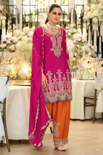 Women Ethnic Motifs Embroidered Regular Thread Work Kurta with Patiala & With Dupatta