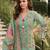 Floral Printed Sequinned Linen Kurta With Trousers And Dupatta