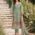 Floral Printed Sequinned Linen Kurta With Trousers And Dupatta