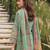 Floral Printed Sequinned Linen Kurta With Trousers And Dupatta