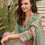 Floral Printed Sequinned Linen Kurta With Trousers And Dupatta