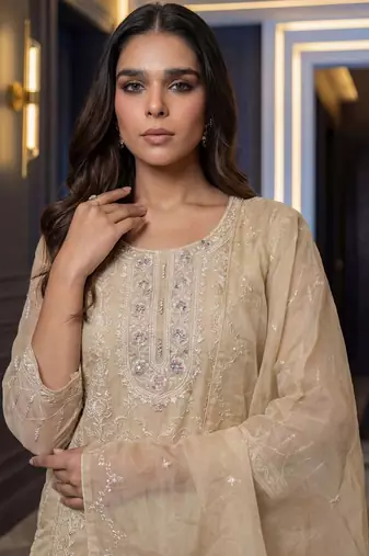 Women Ethnic Motifs Embroidered Regular Thread Work Kurta with Trousers & With Dupatta