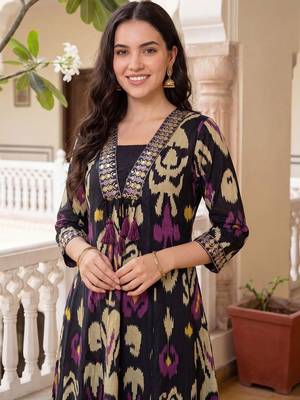Women Ethnic Motifs Printed Regular  Cotton Kurta with Trousers & With Dupatta 3
