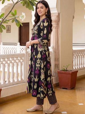 Women Ethnic Motifs Printed Regular  Cotton Kurta with Trousers & With Dupatta 5