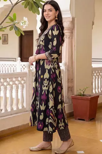 Women Ethnic Motifs Printed Regular Pure Cotton Kurta with Trousers & With Dupatta