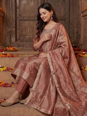 Women Ethnic Motifs Regular Kurta with Trousers & With Dupatta 5
