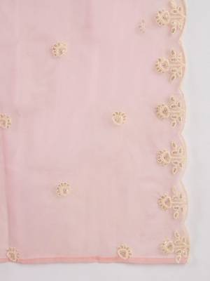 Floral Embroidered Thread Work Straight Kurta With Trouser And Dupatta 4
