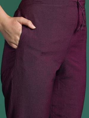 Floral Embroidered Thread Work Pure Cotton Kurta with Trousers 4