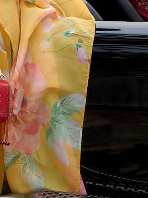 Floral Embroidered Thread Work Kurta With Trousers & Dupatta 5