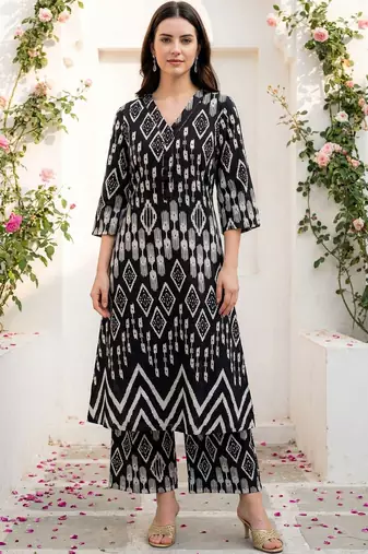 Women Printed Regular Pure Cotton Kurta with Palazzos