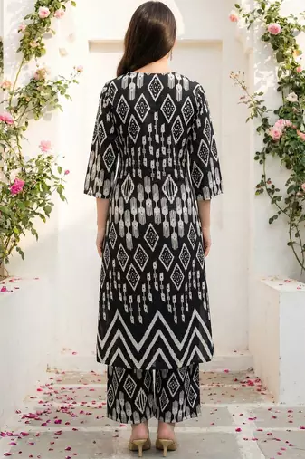 Women Printed Regular Pure Cotton Kurta with Palazzos