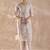 Floral Embroidered V-Neck Thread Work  Cotton Kurta With Trousers & Dupatta