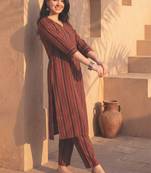 Women Printed Regular Pure Cotton Kurta with Trousers