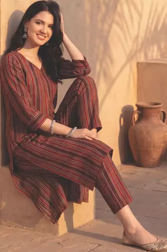 Women Printed Regular Pure Cotton Kurta with Trousers