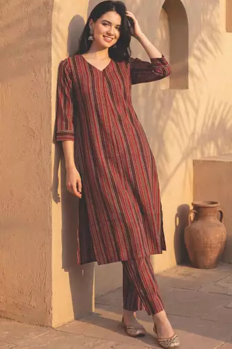 Women Printed Regular Pure Cotton Kurta with Trousers