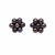 Dark purple freshwater pearl cluster flower stud earrings
