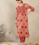 Women Ethnic Motifs Printed  Cotton Kurta with Trouser