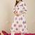 Women Floral Printed Pleated  Cotton Kurta with Trousers