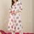 Women Floral Printed Pleated  Cotton Kurta with Trousers