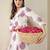 Women Floral Printed Pleated  Cotton Kurta with Trousers