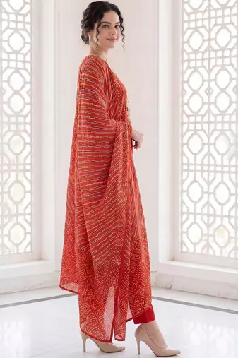 Women Ethnic Motifs Printed Regular Mirror Work  Cotton Kurta with Trousers & With Dupatta
