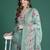 Floral Embroidered Thread Work Linen Kurta with Trousers & With Dupatta