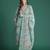 Floral Embroidered Thread Work Linen Kurta with Trousers & With Dupatta