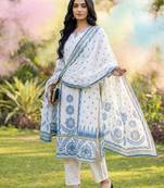 Ethnic Motifs Printed Panelled Pure Cotton Kurta with Trousers & Dupatta