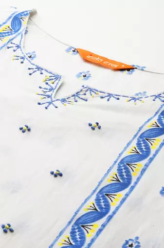 Ethnic Motifs Printed Panelled Pure Cotton Kurta with Trousers & Dupatta