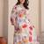 Women Floral Printed V-Neck  Cotton A-Line Kurta with Trouser