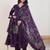 Ethnic Motifs Printed V-Neck  Cotton Anarkali Kurta With Trousers & Dupatta