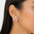 Freshwater pearl cluster stud earrings, pink, gold tone