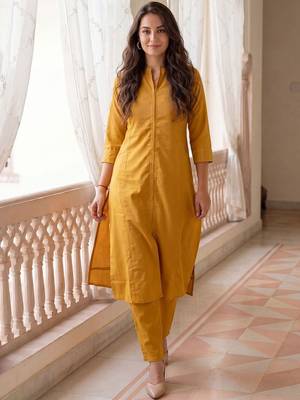 Women Regular Thread Work Kurta with Trousers 1