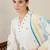Floral Embroidered Thread Work  Cotton Kurta With Trouser & Dupatta