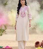 Women Ethnic Motifs Embroidered Regular Thread Work Kurta with Trousers