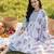Women Floral Printed Empire  Cotton Kurta with Trousers & With Dupatta