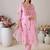 Floral Embroidered Round Neck Thread Work Straight Kurta & Trousers & Dupatta