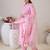 Floral Embroidered Round Neck Thread Work Straight Kurta & Trousers & Dupatta