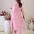 Floral Embroidered Round Neck Thread Work Straight Kurta & Trousers & Dupatta