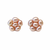 Freshwater pearl cluster stud earrings, pink, gold tone