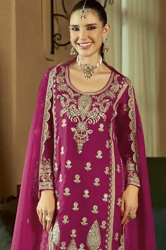 Women Ethnic Motifs Embroidered Regular Kurta with Trousers & With Dupatta