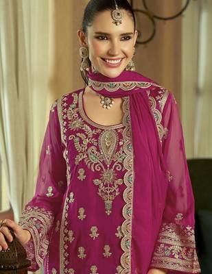 Women Ethnic Motifs Embroidered Regular Kurta with Trousers & With Dupatta 3