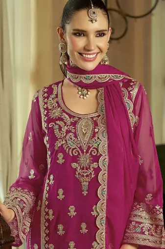 Women Ethnic Motifs Embroidered Regular Kurta with Trousers & With Dupatta