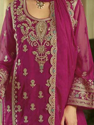 Women Ethnic Motifs Embroidered Regular Kurta with Trousers & With Dupatta 5