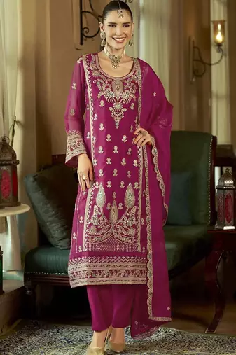Women Ethnic Motifs Embroidered Regular Kurta with Trousers & With Dupatta